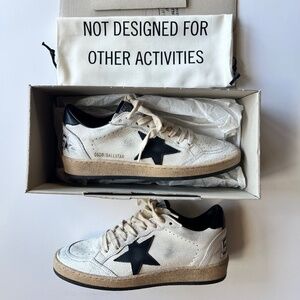 GOLDEN GOOSE Ball Star Sneakers -White/Black (Women’s 37) | NWT